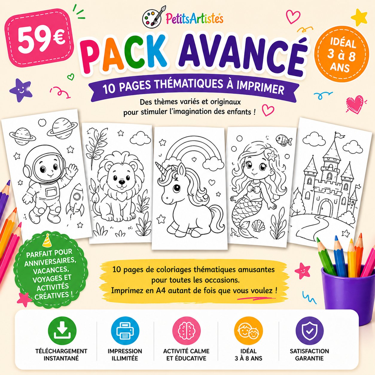 Pack Avancé – 10 pages thématiques
